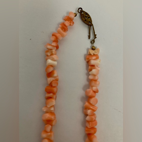 Vintage Natural Coral‎ Necklace & Bracelet Set Salmon Color - Picture 2 of 4